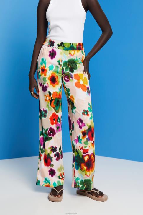 Trousers & Pants White Women Esprit Floral Print Wide Leg Pants V48Z131