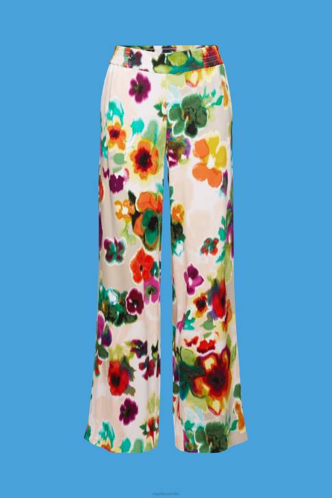 Trousers & Pants White Women Esprit Floral Print Wide Leg Pants V48Z131