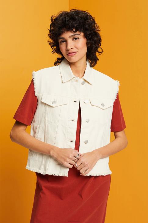 Vest Ice Women Esprit Frayed Denim Vest V48Z62