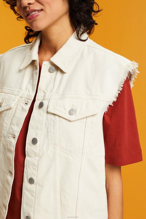 Vest Ice Women Esprit Frayed Denim Vest V48Z62